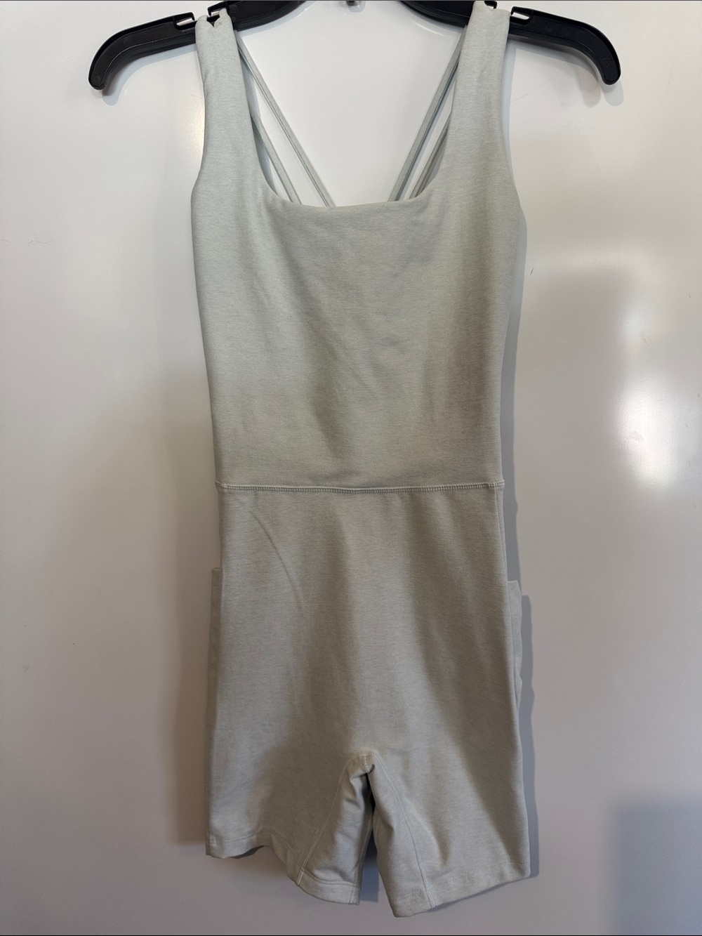 Calia Scoop Neck Strappy Romper Bodysuit in Light Green